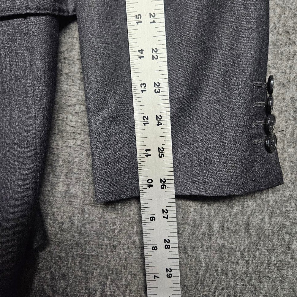Saks Fifth Avenue Blazer Mens 42R Grey Ermenegildo Zegna Wool Sport Coat - Picture 7 of 15